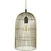 The Home Deco Factory - Suspension luminaire en métal filaire Cage - Diam. 20 cm - Diam. 20 x 30 - Or
