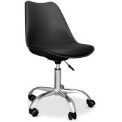 Tulip Style - Chaise de bureau à roulettes - Chaise de bureau pivotante - Tulip Noir - Acier, pp, Metal, Plastique, Nylon - Noir