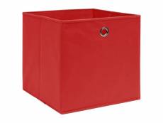 Vidaxl boîtes de rangement 4 pcs tissu intissé 28x28x28 cm rouge 325219