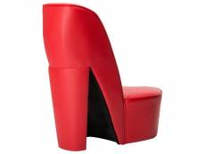 Vidaxl chaise en forme de chaussure à talon haut rouge similicuir 248646