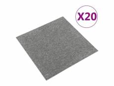 Vidaxl dalles de tapis de sol 20 pcs 5 m² 50x50 cm gris