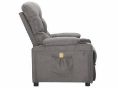 Vidaxl fauteuil de massage gris clair tissu