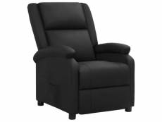 Vidaxl fauteuil inclinable noir cuir véritable
