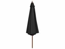 Vidaxl parasol avec mât en bois 350 cm anthracite 3.5 m