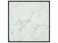 Vidaxl table basse noir avec verre marbre blanc 90x90x50