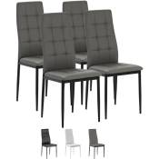 Vs Venta-stock - Set de 4 chaises Salon Chelsea tapissées Gris, 42 cm x 51 cm x 97 cm - gris