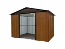 Yardmaster - abri de jardin métal 12,00m² - marron aspect bois - panneaux de toit translucide 1013wgy - 1013wgy