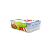 508556, 3 Boîtes alimentaires empilables par clip, 3 x 1,0L, 100% hermétique, Transparent/bleu, Clip & Close (508556) - Emsa
