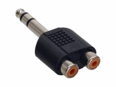 Adaptateur audio, inline®, 6,3mm jack sur 2x connecteur cinch femelle, stéréo
