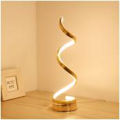 Aiducho - Dimmable Led Spirale Lampe De Table - 18w Protection Des Yeux Led Courbe Lampe De Chevet (Blanc Chaud) (Or)