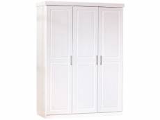 Armoire magnus 3 portes blanc, dim : 140 x 55 x 190 cm -pegane-