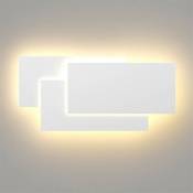 Axhup - Applique Murale Intérieur led 24W Luminaire en Aluminium Blanc Chaud Eclairage de Mur pour Chambre Salon Bureau Blanc - 1 Pack