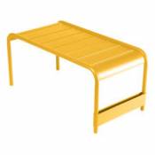 Banc Luxembourg / Table basse - 86 x 43 x H 40 cm - Fermob jaune en métal