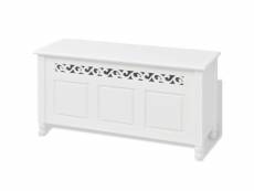 Banquette pouf tabouret meuble banc de rangement en style baroque blanc helloshop26 3002032