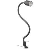 B.k.licht - lampe de lecture led, pivotante & inclinable avec bras flexible, avec ampoule led GU10 5W, 3000K, lampe à pince pour bureau & chevet,