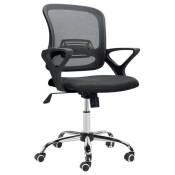 Chaise de bureau noire pivotante Renfort lombaire Tissu respirant Mobilier 3D 93-101x60x60 cm