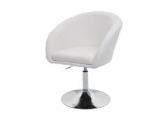 Chaise de salle à manger hwc-f19, chaise de cuisine chaise pivotante fauteuil lounge tissu/textile crème-blanc