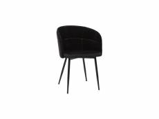 Chaise design noire en tissu velours et métal jolly