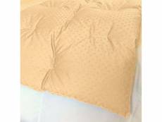 Chemin de lit matelassé beige 60x130 cm 90% duvet neuf
