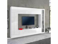 Ensemble de salon équipé meuble tv blanc brillant joy ledge AHD Amazing Home Design