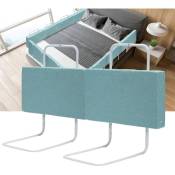 Hengda - Barrière de lit réglable en hauteur 100 cm Anti-chute Tube en acier réglable de 40 à 60 cm Pour lit d'enfant lit de parent Vert marin