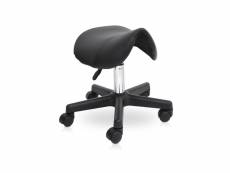 Homcom tabouret de massage tabouret selle ergonomique pivotant 360° hauteur réglable revêtement synthétique noir
