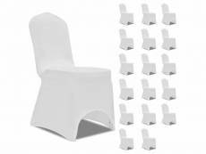 Housses élastiques de chaise blanc 18 pièces dec022530