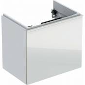 Keramag Gmbh - Keramag Acanto Meuble sous-lavabo Compact 500614, 595x535x416mm, Couleur (avant/corps): verre blanc / blanc laqué brillant