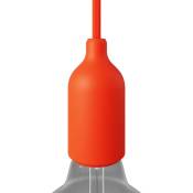 Kit douille E27 en silicone avec serre-câble dissimulé Orange - Orange