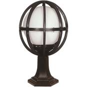 Lampadaire Globe abat-jour droit blanc pour extérieur, abs, noir, 30x30x50, douille e 27 Max 60 w - Noir - Wellhome