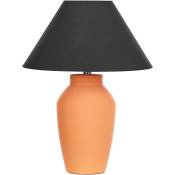 Lampe à Poser Orange en Céramique Abat-Jour Conique