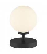 Lampe de table globe Esben Noir mat,Verre opal 1 ampoule 17cm