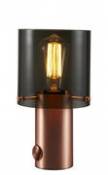 Lampe de table Walter 1 / H 27 cm - Verre et cuivre - Original BTC gris en métal