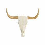 Lana Deco - crâne vache resine blanc/or l - Mix
