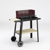 Landmann - Barbecue chariot 48x27 cm 00322 - avec tablette, coupe-vent et grille réglable