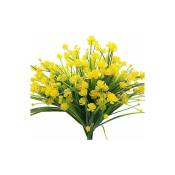 Linghhang - 4 Narcisse Jaune arbuste Anti-UV Plante Artificielle en Plastique arbuste Bureau à Domicile en Plein air Jardin Jardin Table de Mariage