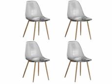 Lot de 4 chaises design scandinave osana en polycarbonate fumé 20100875703