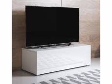 Meuble tv 1 porte | 100 x 32 x 40cm | blanc finition