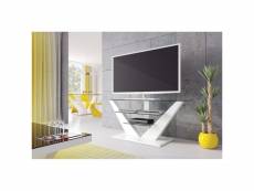 Meuble tv design avec leds 140 x 53,5 x 65 cm - blanc