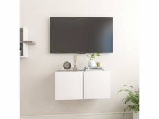 Meuble tv suspendu blanc 60x30x30 cm