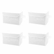 Meubletmoi - Lot de 4 boîtes de rangement blanc avec couvercle 100% nylon - space