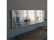 Miroir moderne encadré 120cm compage bois argent