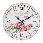 Nostalgie Horloge murale « Rose » | 28 cm, motif