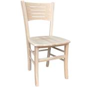Okaffarefatto - Chaise en bois brut Amelia à peindre avec assise en bois massif