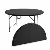 Oviala - Table pliante ronde 8 personnes noire - Noir