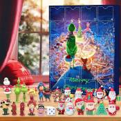 Pimpimsky Boite Aveugle du Calendrier de Noel avec 24 Jouets Surprises Ornement de Poupee Cadeaux de Noel pour les Enfants Bleu