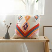 Privatefloor - Coussin carré en coton style Boho Bali (45x45 cm) coussin + rembourrage- Tira Multicolore - Coton - Multicolore