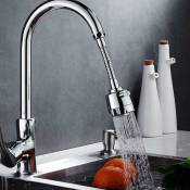 Pulvérisateur de robinet anti-éclaboussures pivotant à 360 °, rallonge de robinet anti-éclaboussures réglable en acier inoxydable, extension de