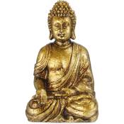 Relaxdays - Statue de Bouddha jardin doré Figurine