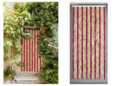 Rideau de porte chenille florence vanille griotte - 90 x 220 cm